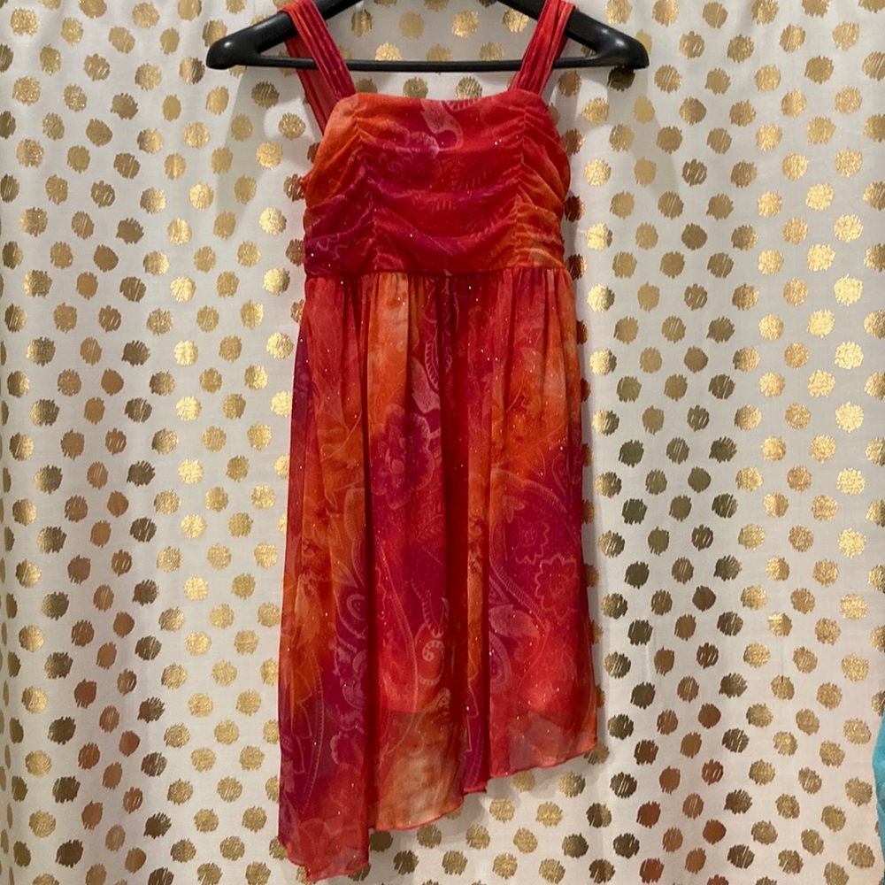 ✨Pink&orange sparkly summer dress✨